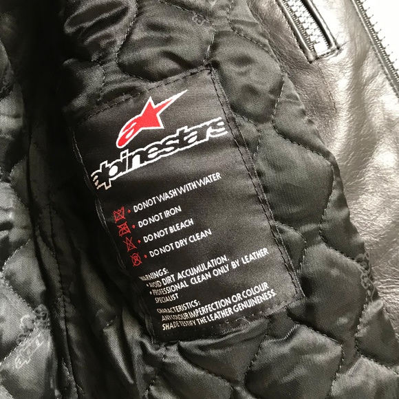 Alpinestars leather motorcycle jacket sz 4 - Picture 7 of 8